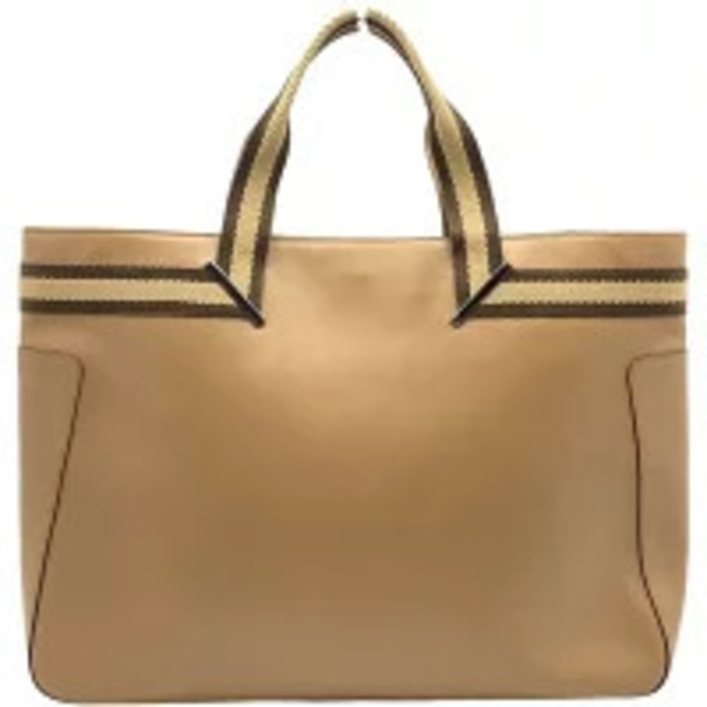 Gucci Shoulder Sherry Brown Bag Tote Leather Beige Black Tones